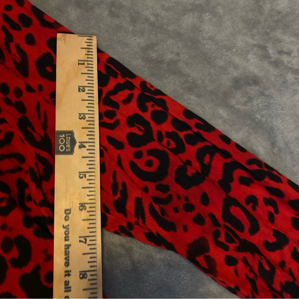 Karen Kane Red and Black Leopard Print Blouse - Picture 9 of 15